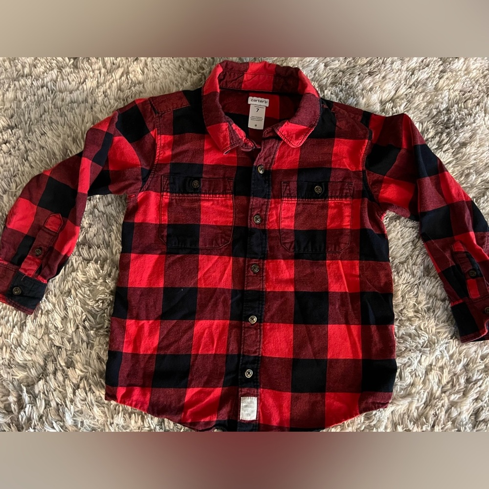 Carter’s Buffalo plaid Flannel button up shirt